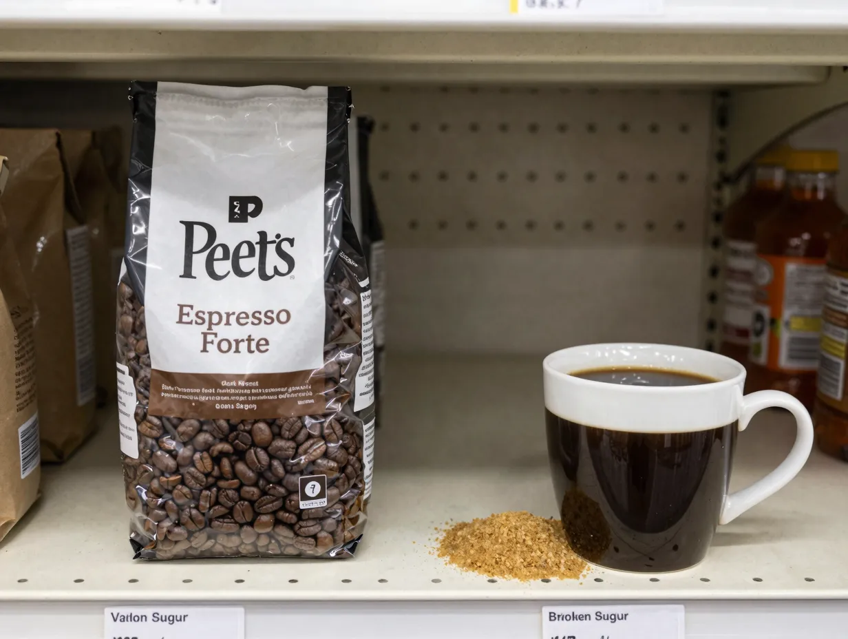 Peets espresso forte dark roast bag value brown sugar grocery