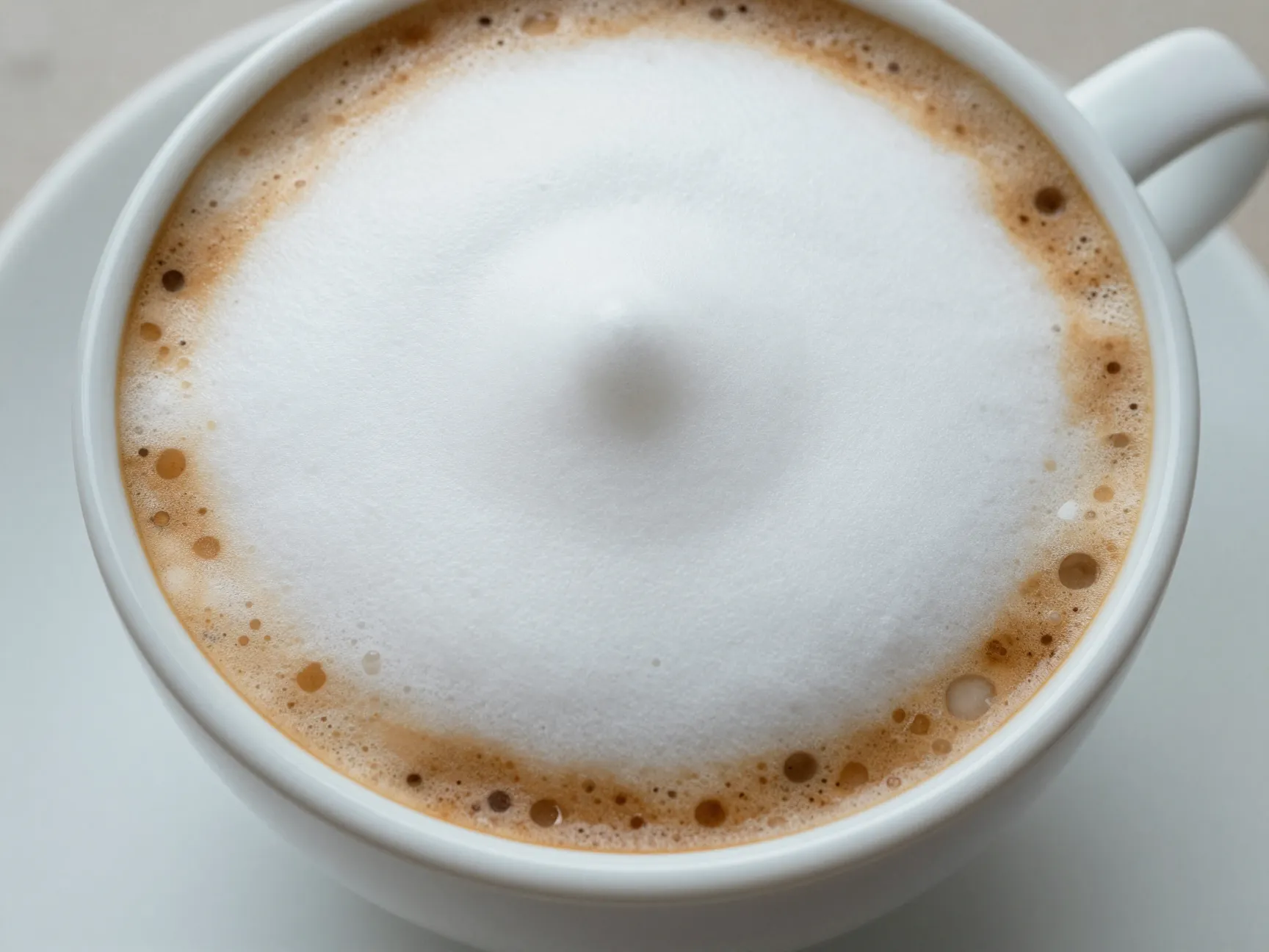 Fluffy dry cappuccino with equal parts espresso steamed milk and foam
