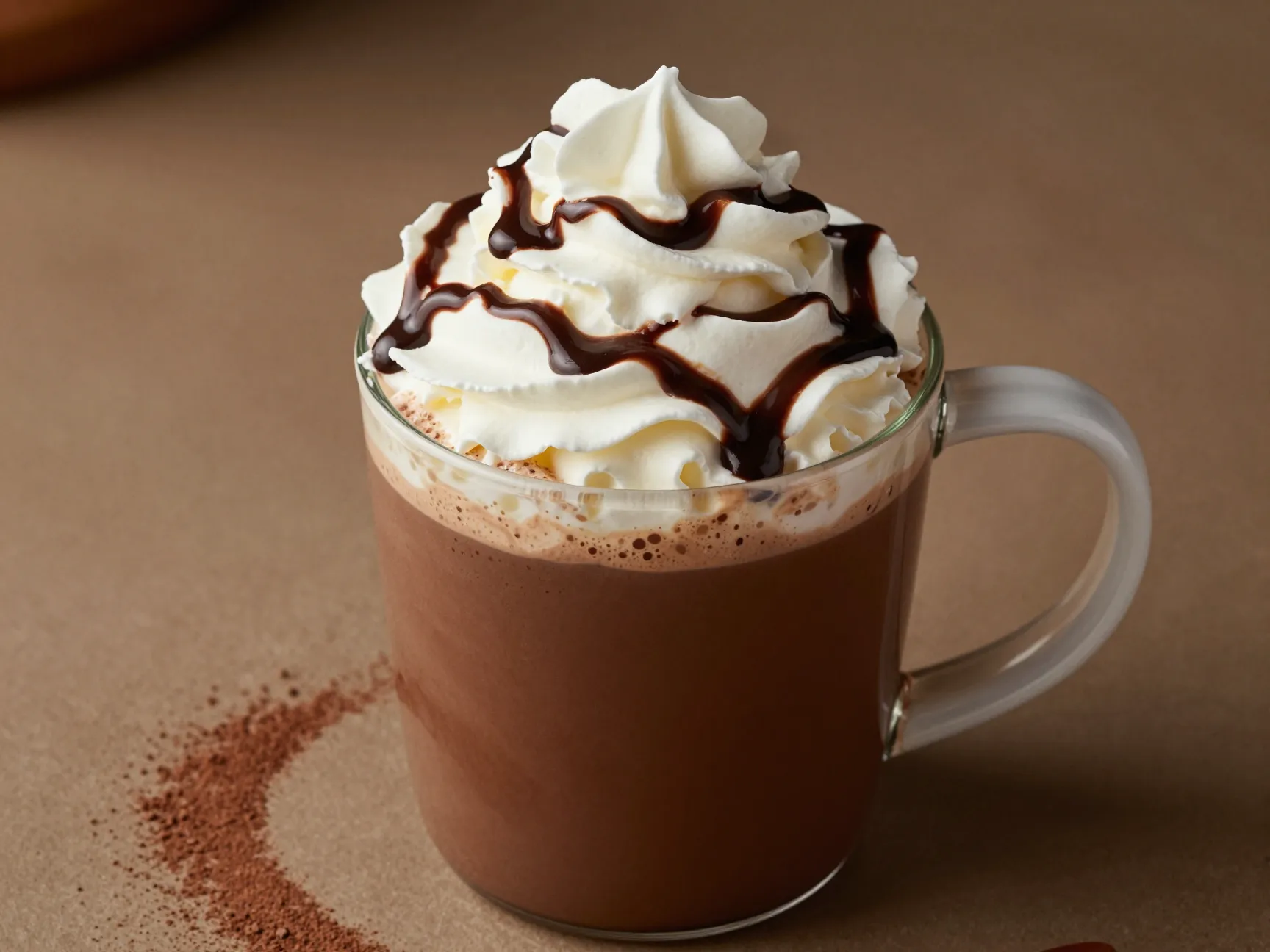 Caffe mocha with rich bittersweet chocolate sauce and whipped cream