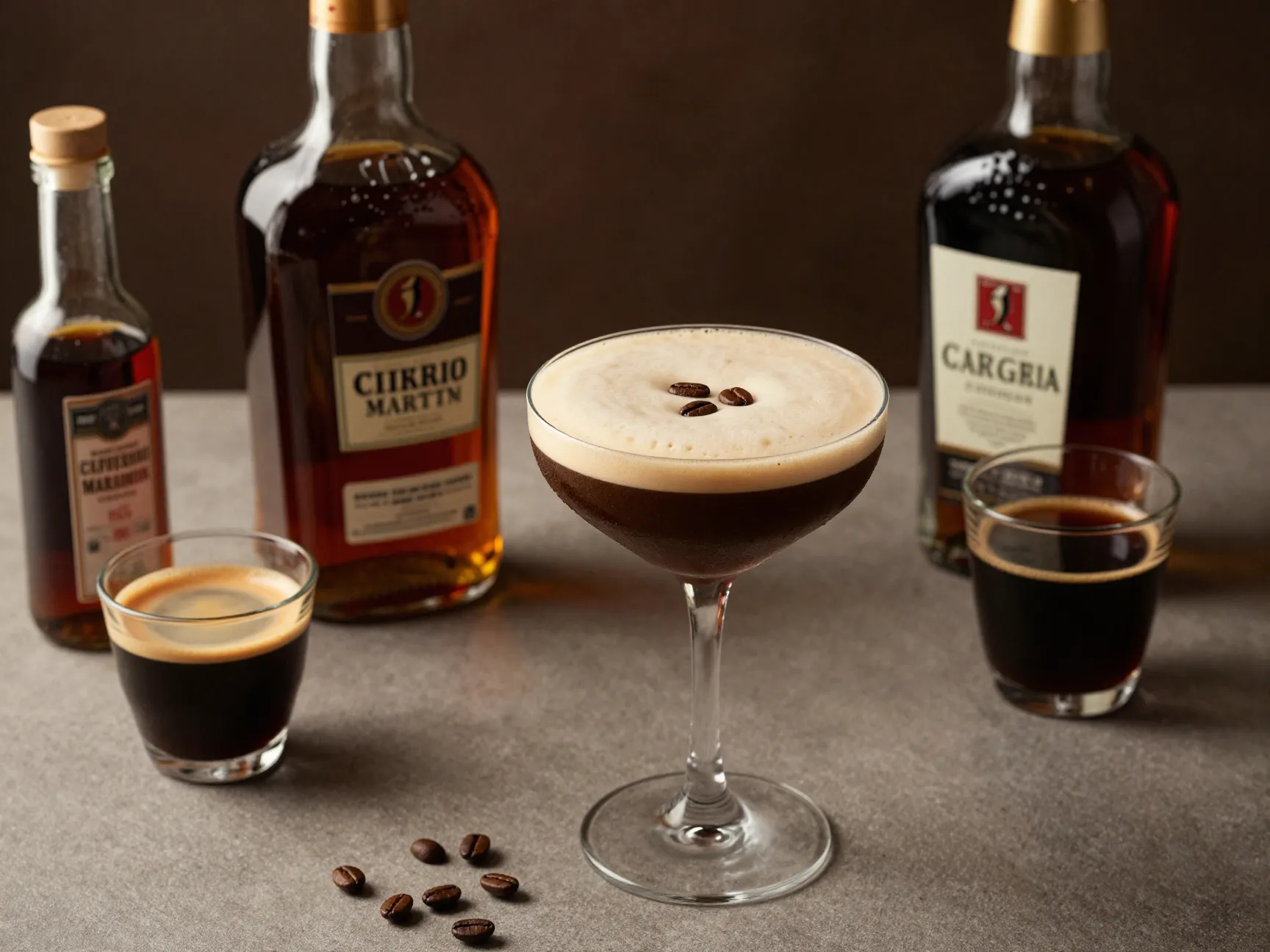 Rum espresso martini dark rum tropical coffee beans