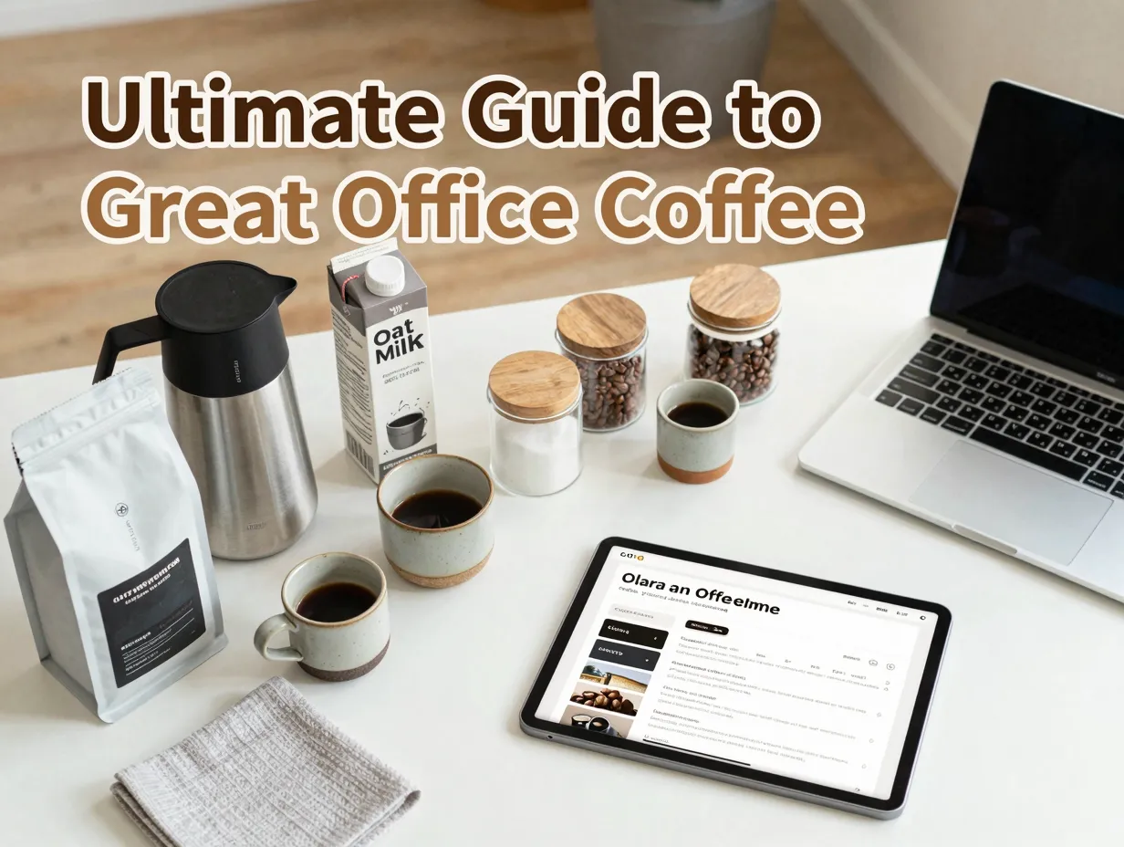 Fresh beans thermal carafe oat milk customization office coffee station