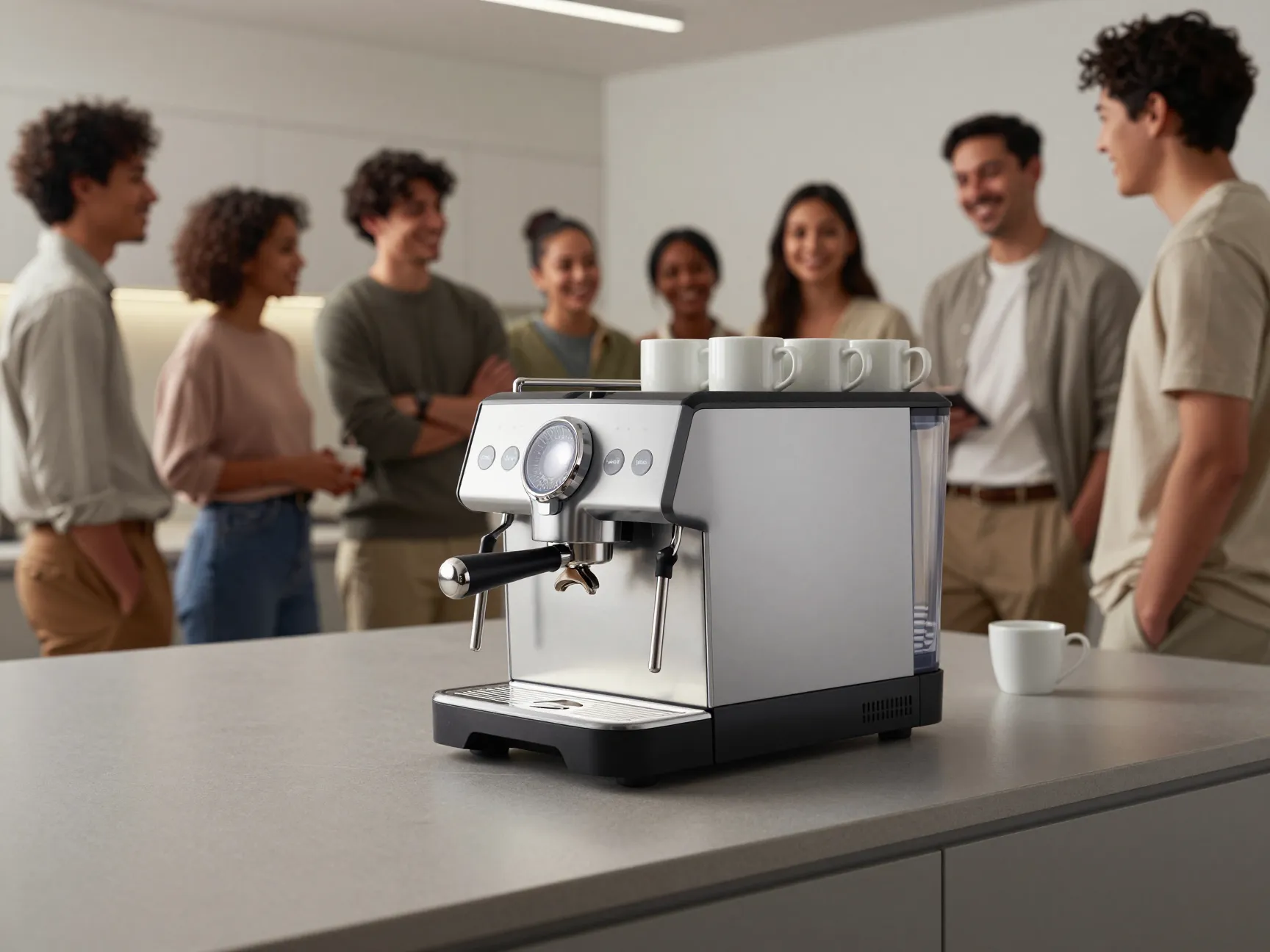 Matching single serve espresso machine to small team of eight people