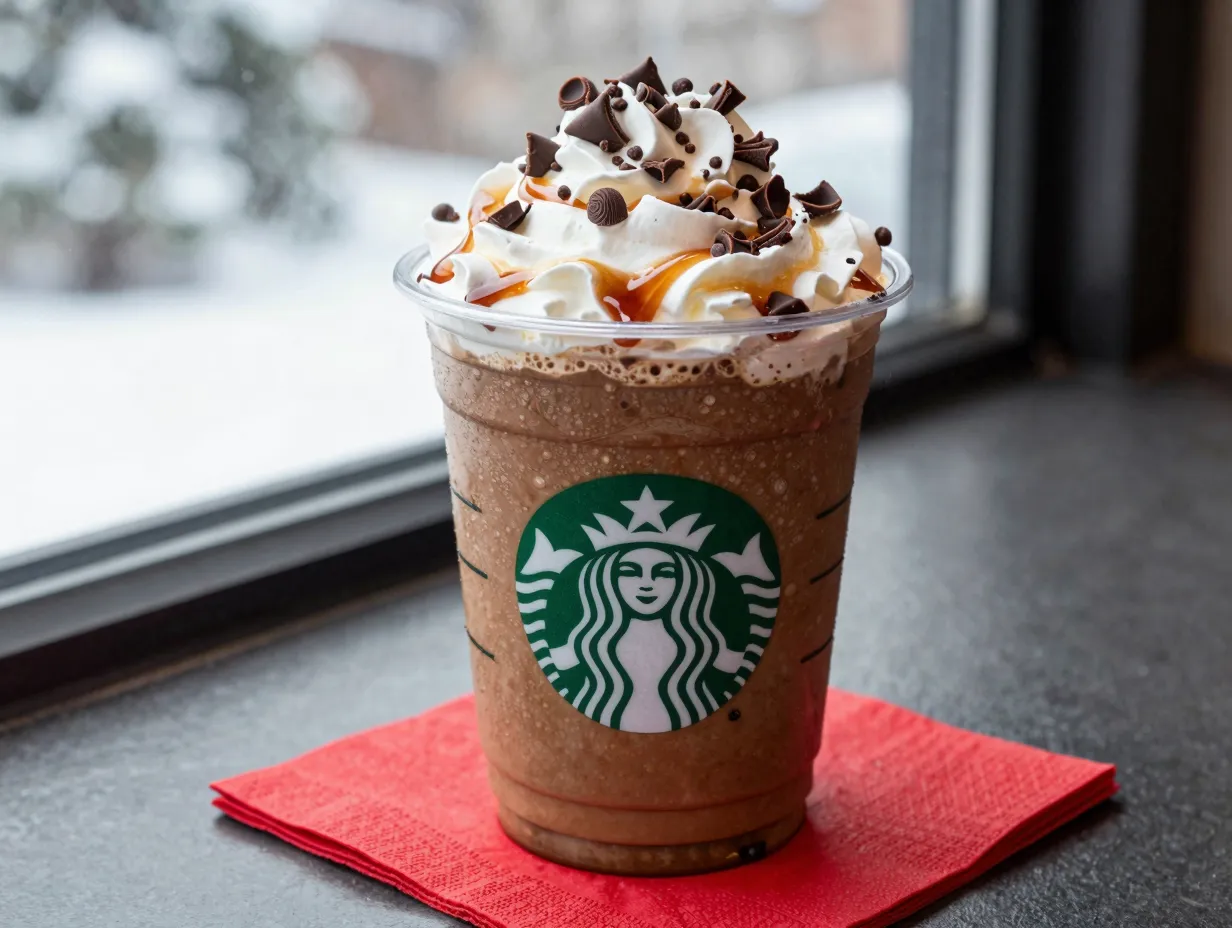 Peppermint mocha winter holiday chocolate mint drink starbucks