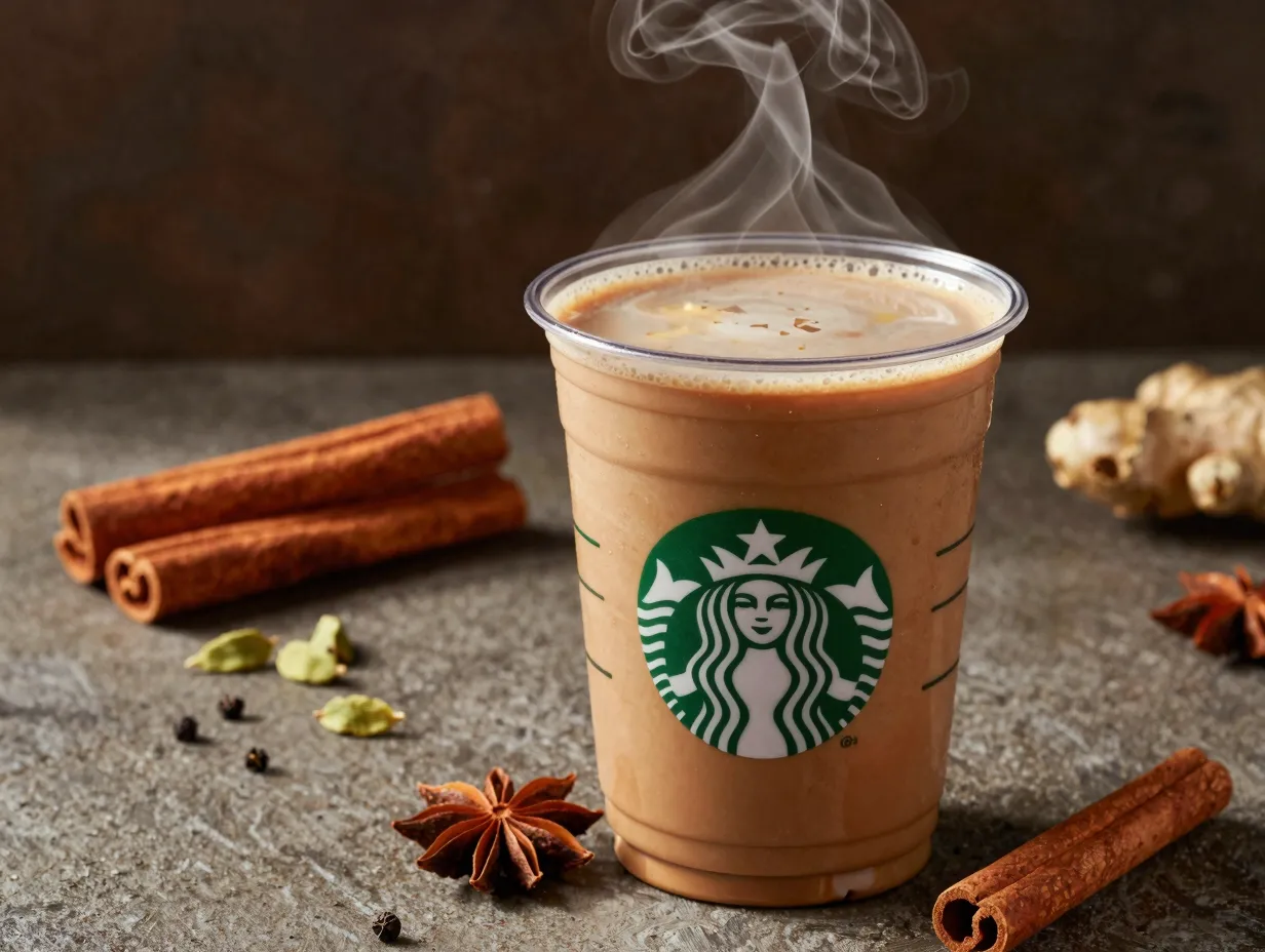 Chai tea latte spiced cardamom cinnamon ginger black pepper drink