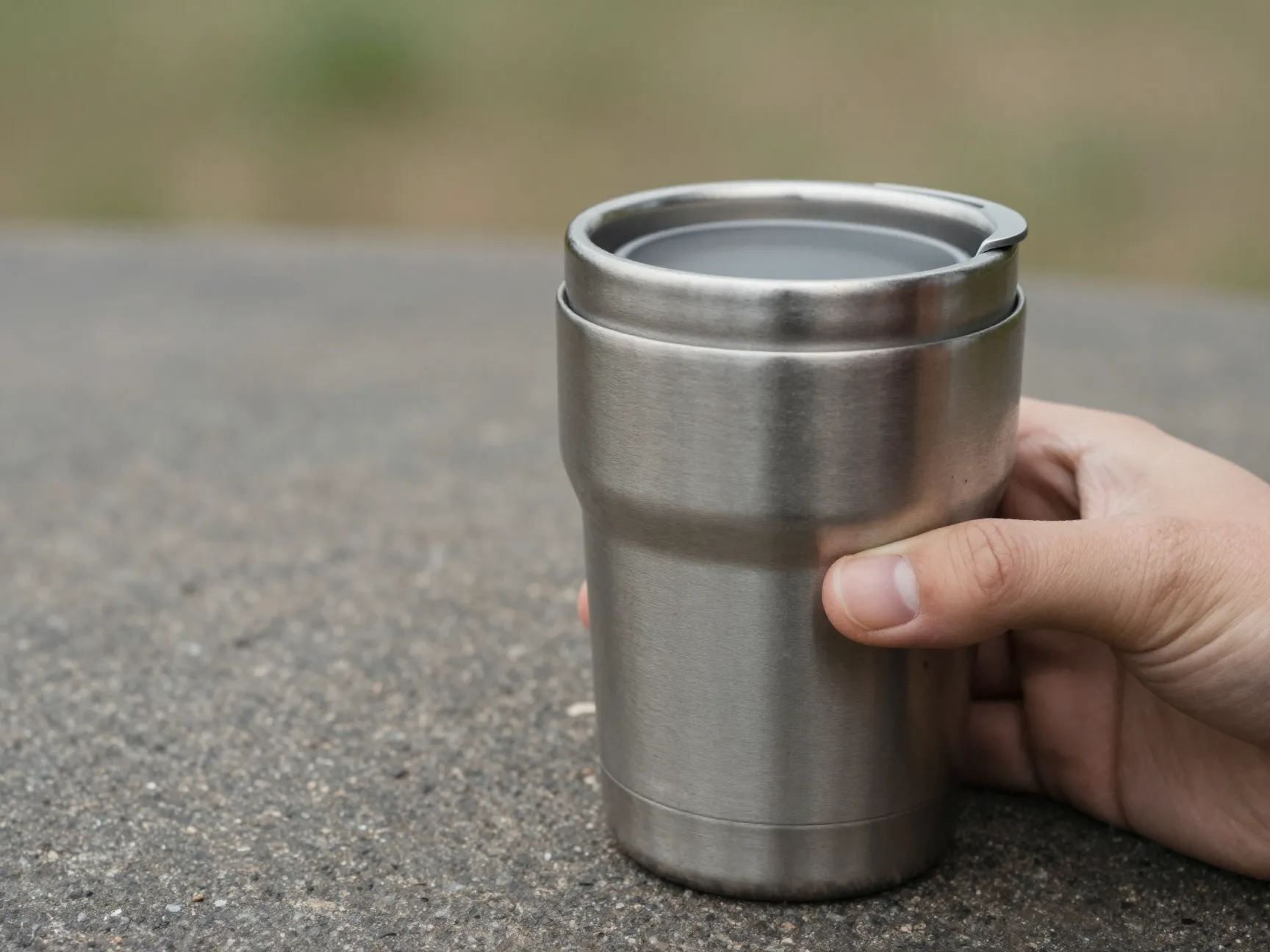 A durable insulated stainless steel espresso cup for travel