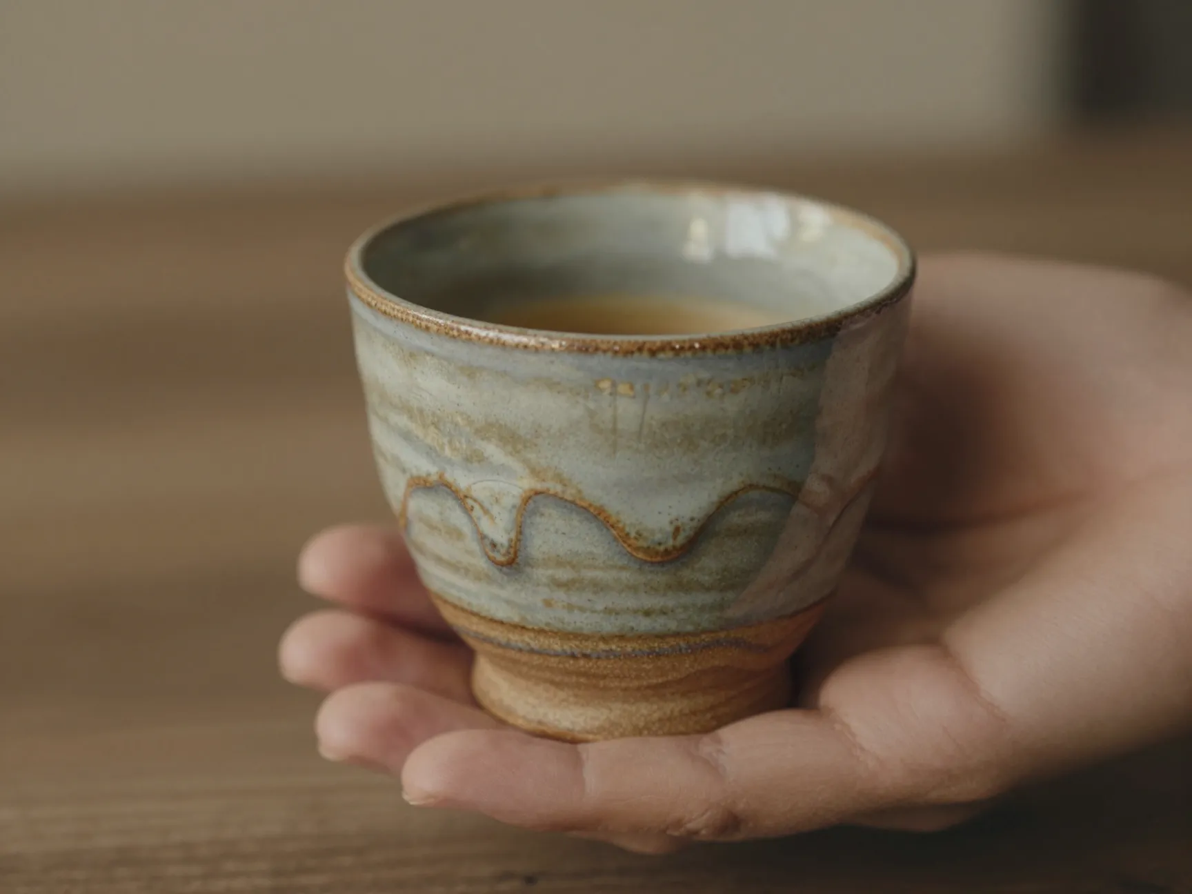A unique handmade artisan ceramic espresso cup with character