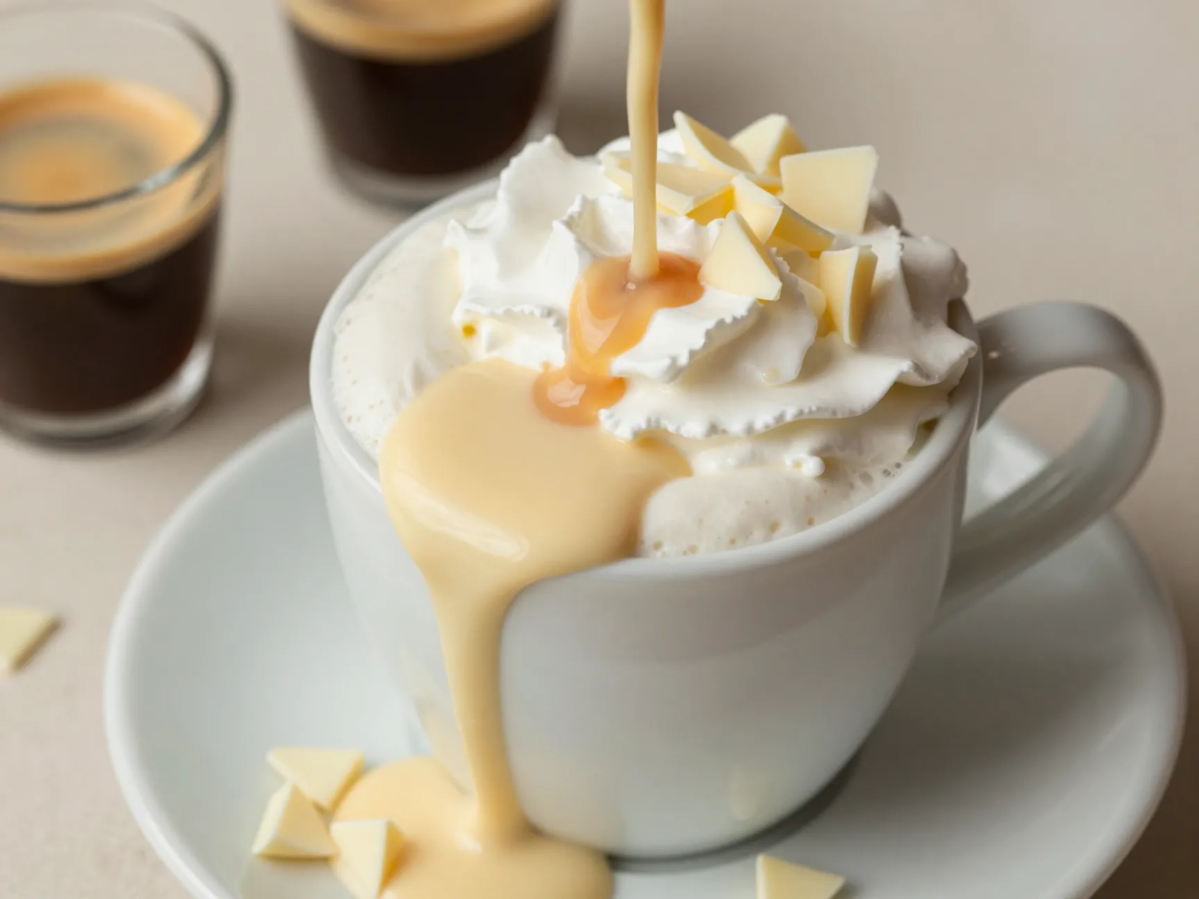 White chocolate mocha mug buttery sauce cream