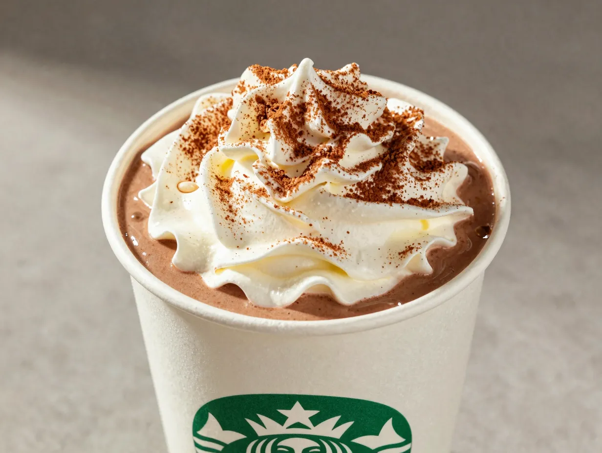 Cinnamon dolce hot chocolate cinnamon powder whipped cream