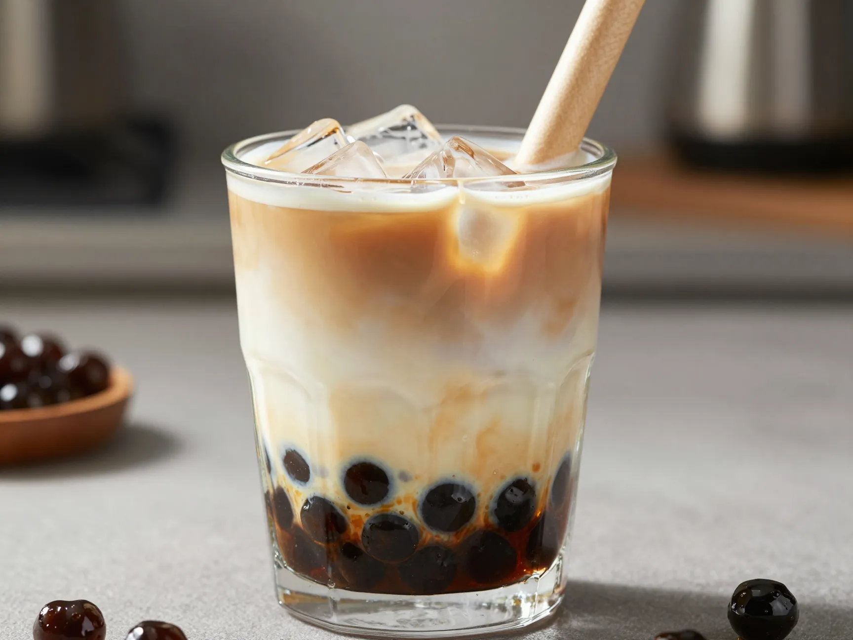 Maple tapioca pearl cold brew boba pearls maple syrup milk