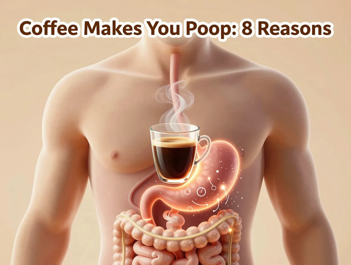 Coffee cup gut hormone cascade anatomy digestion science visual