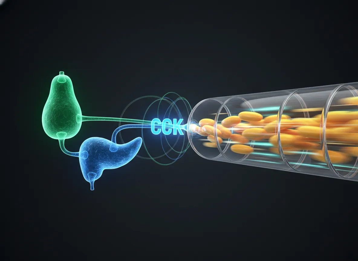 Cholecystokinin cck hormone accelerating food movement