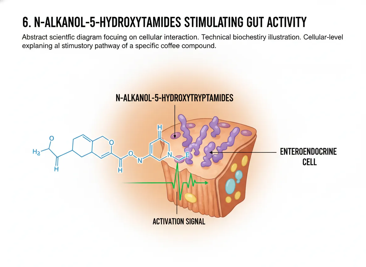 N alkanoyl hydroxytryptamides stimulating gut activity