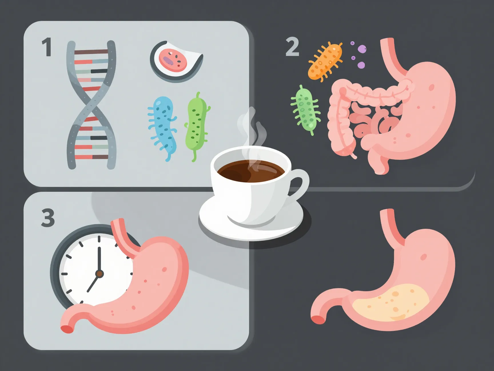 Individual biology factors influencing coffee digestive response