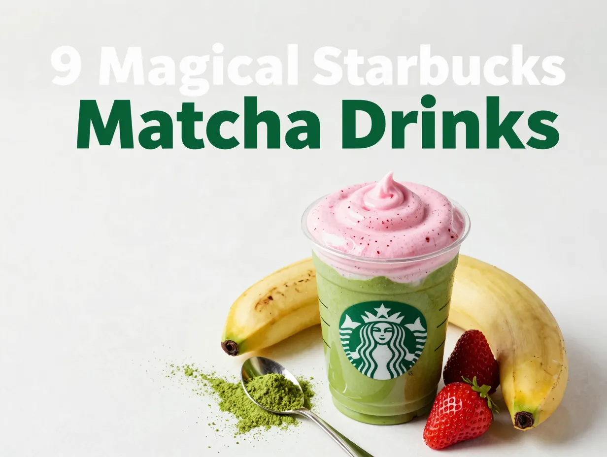Starbucks matcha latte raspberry foam banana berries powder teaspoon