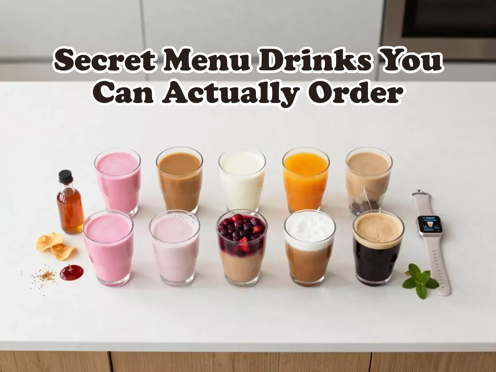 Clear cups nine secret menu drinks ingredients recipe flatlay main