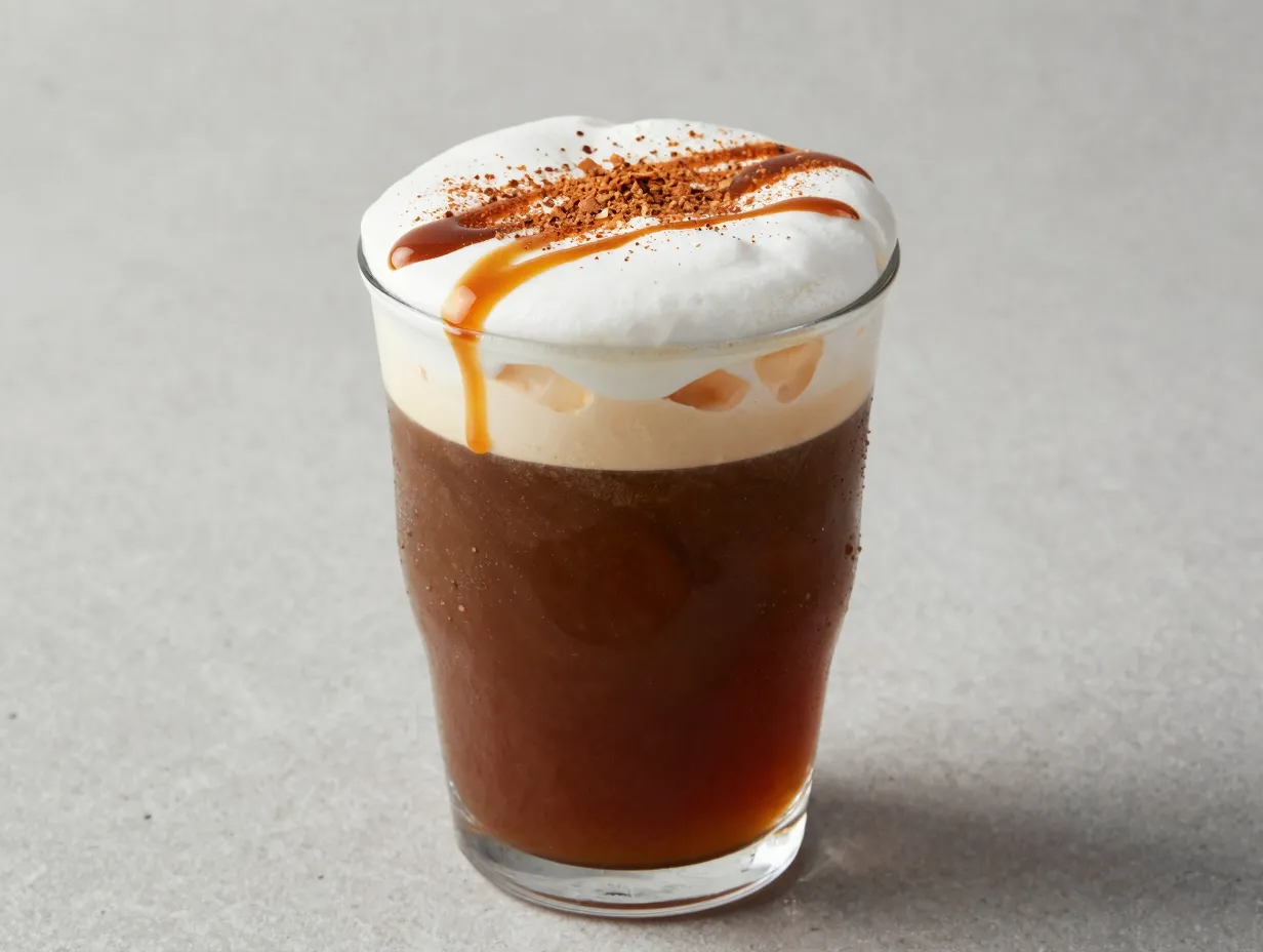 Pumpkin butter cold brew layered sweet cream foam venti cup