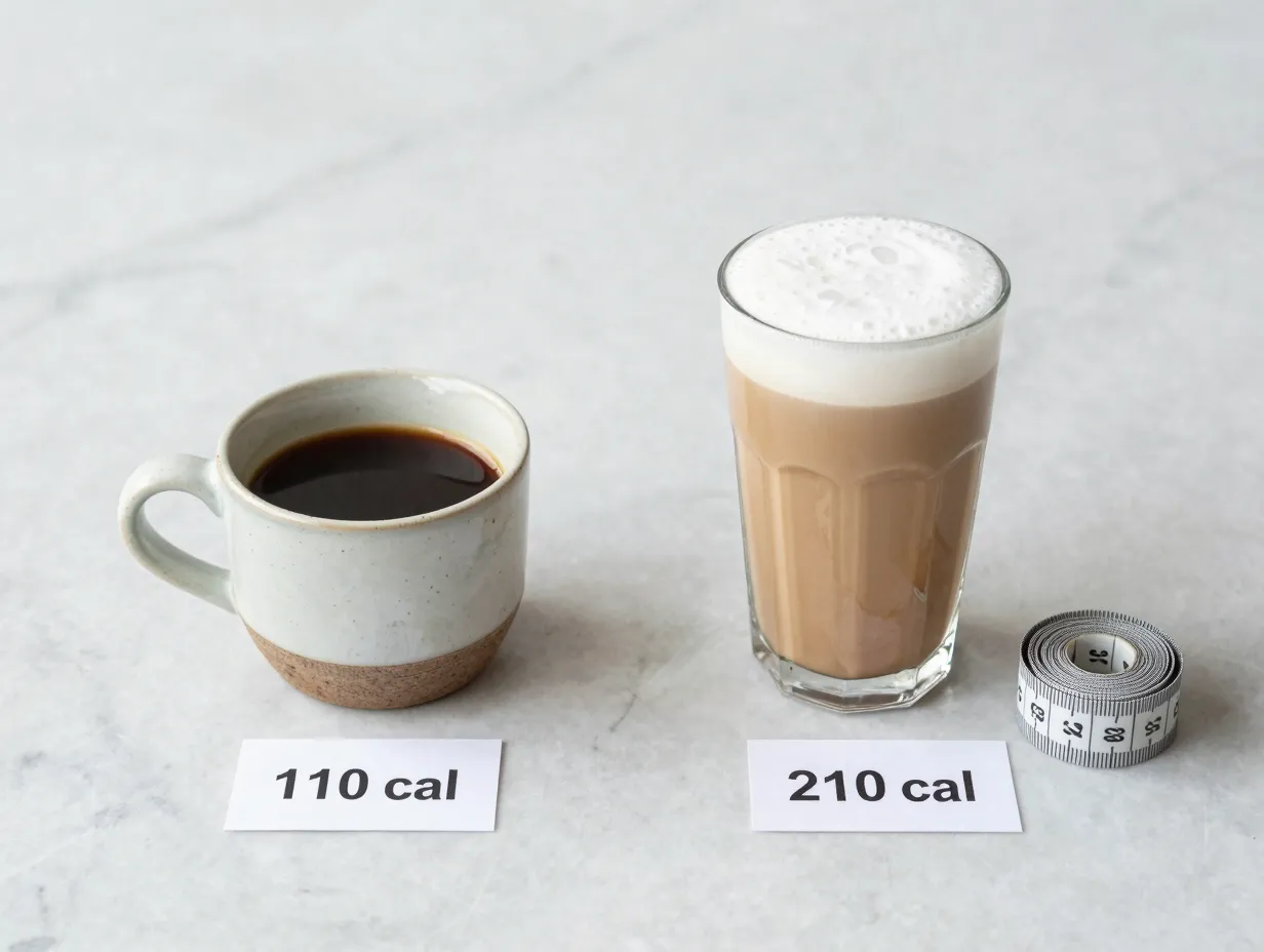 Calorie comparison between a flat white and a large latte