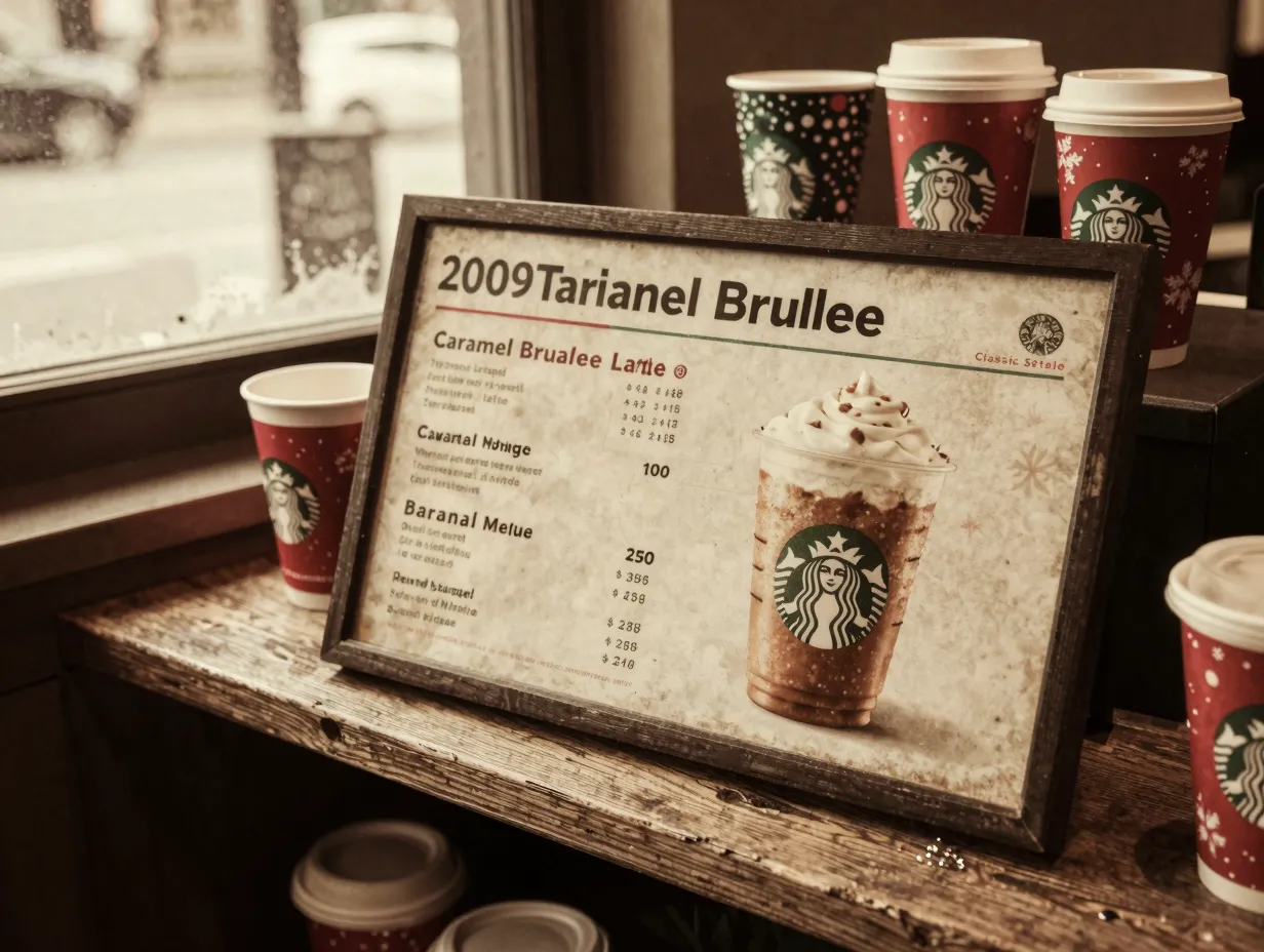 Starbucks seasonal menu vintage 2009 holiday drink classic staple