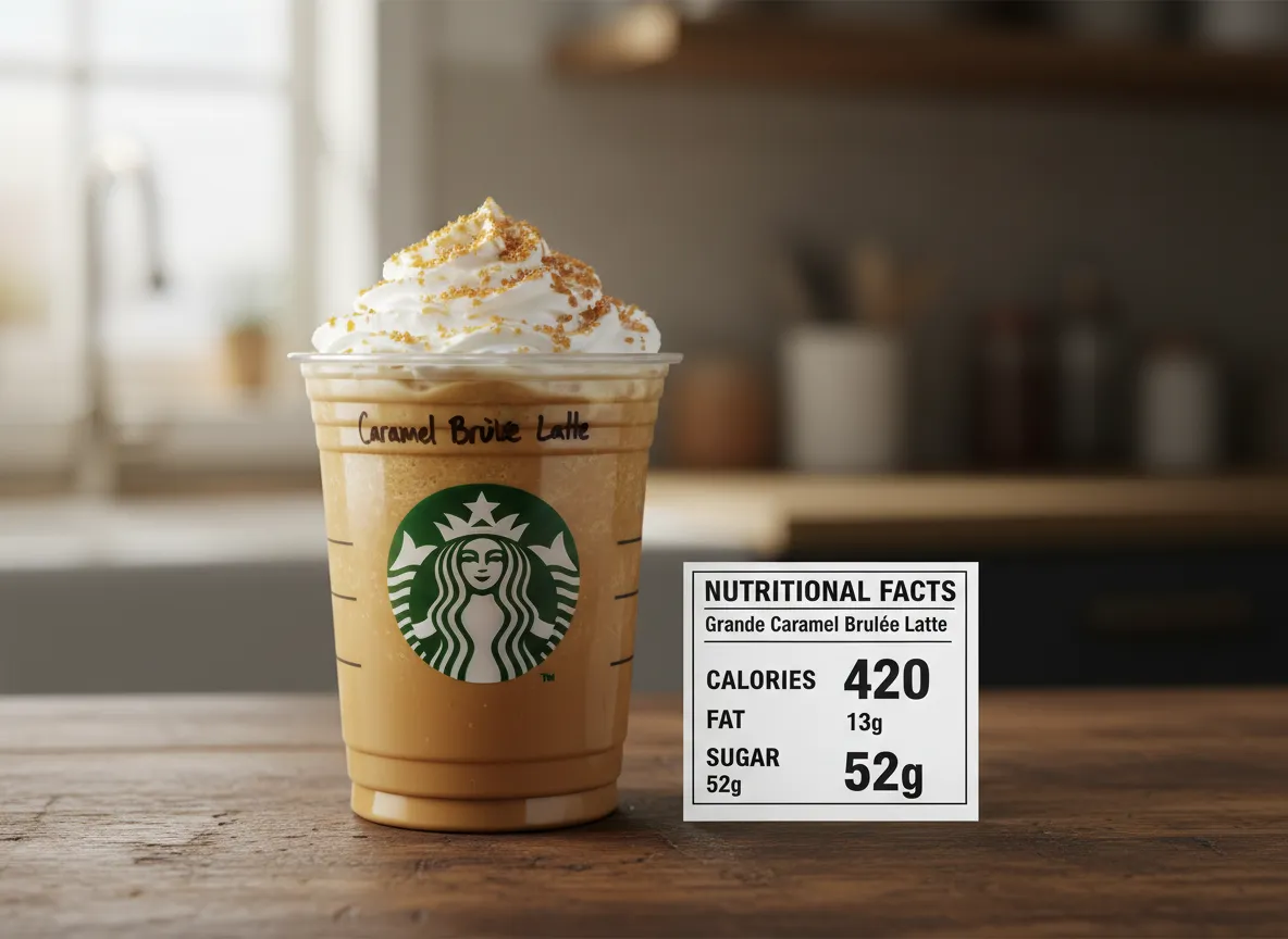 Grande caramel brulee latte nutritional label calories fat sugar
