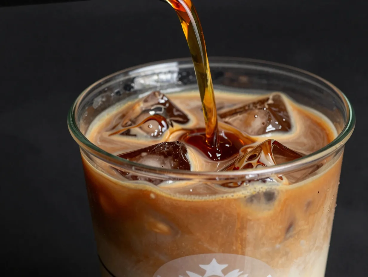 Iced chai latte with brown sugar syrup pumps added