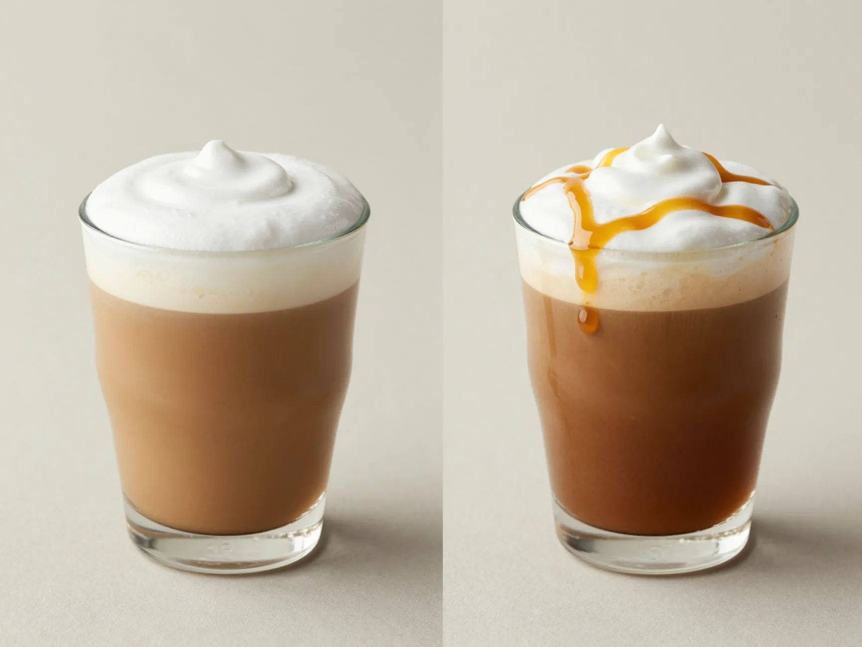 Lighter caramel macchiato with one less espresso shot