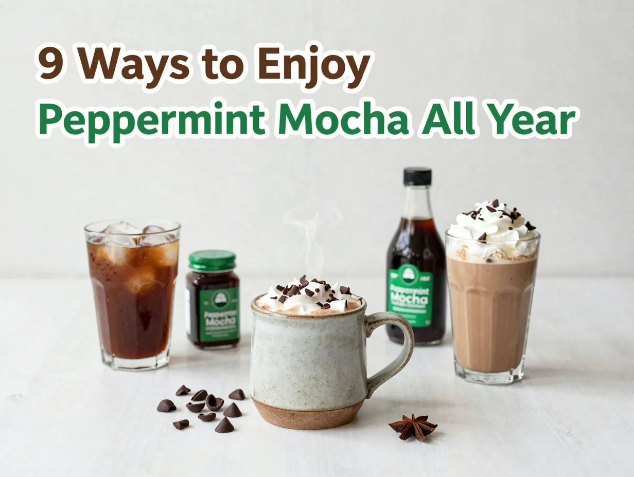 Peppermint mocha trio mug iced frappuccino syjar chocolate