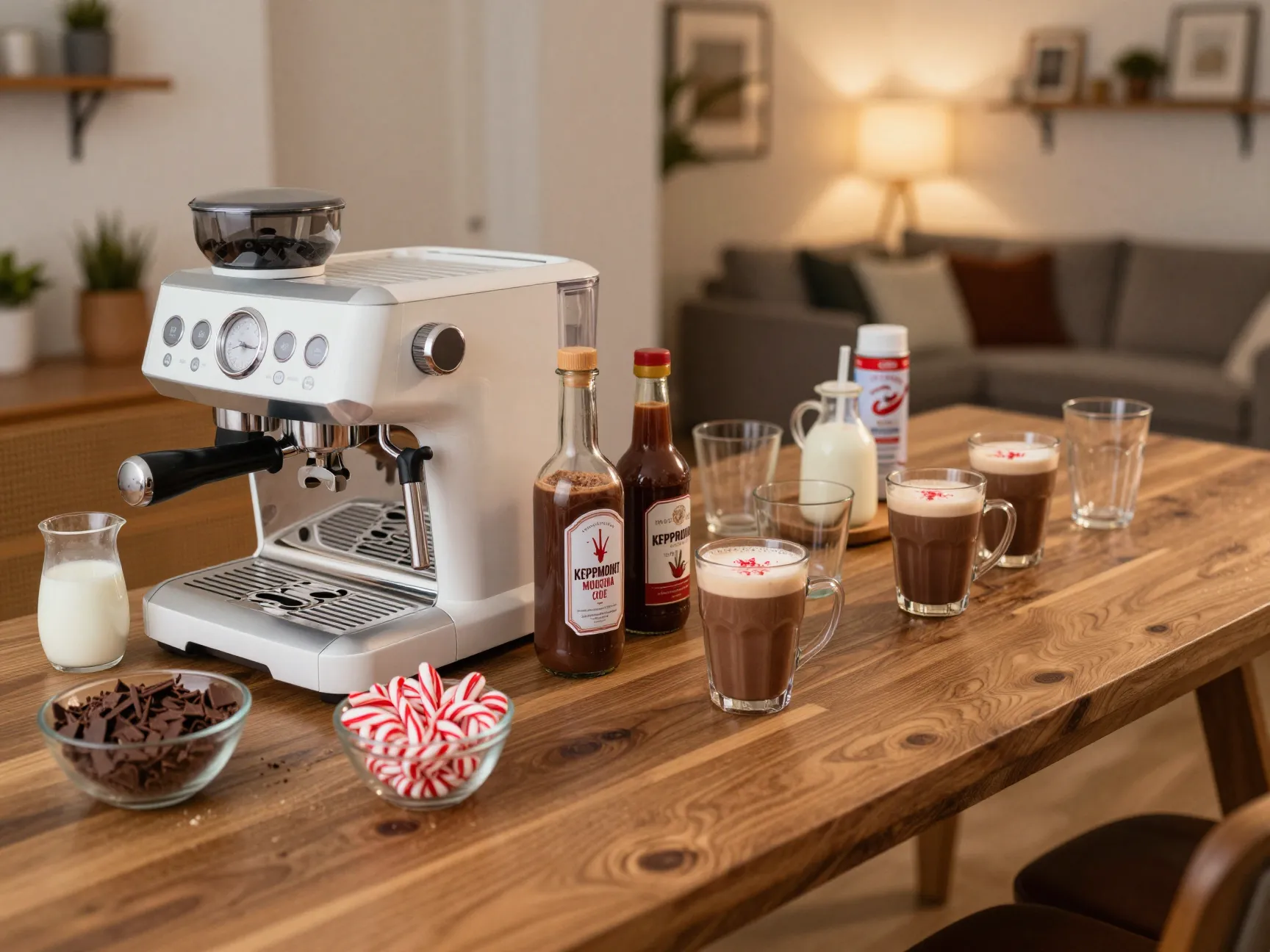 Complete diy peppermint mocha coffee bar setup guests home