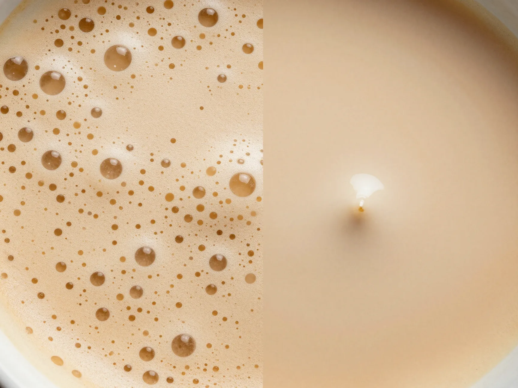 Mouthfeel of airy layered cappuccino versus smooth creamy latte