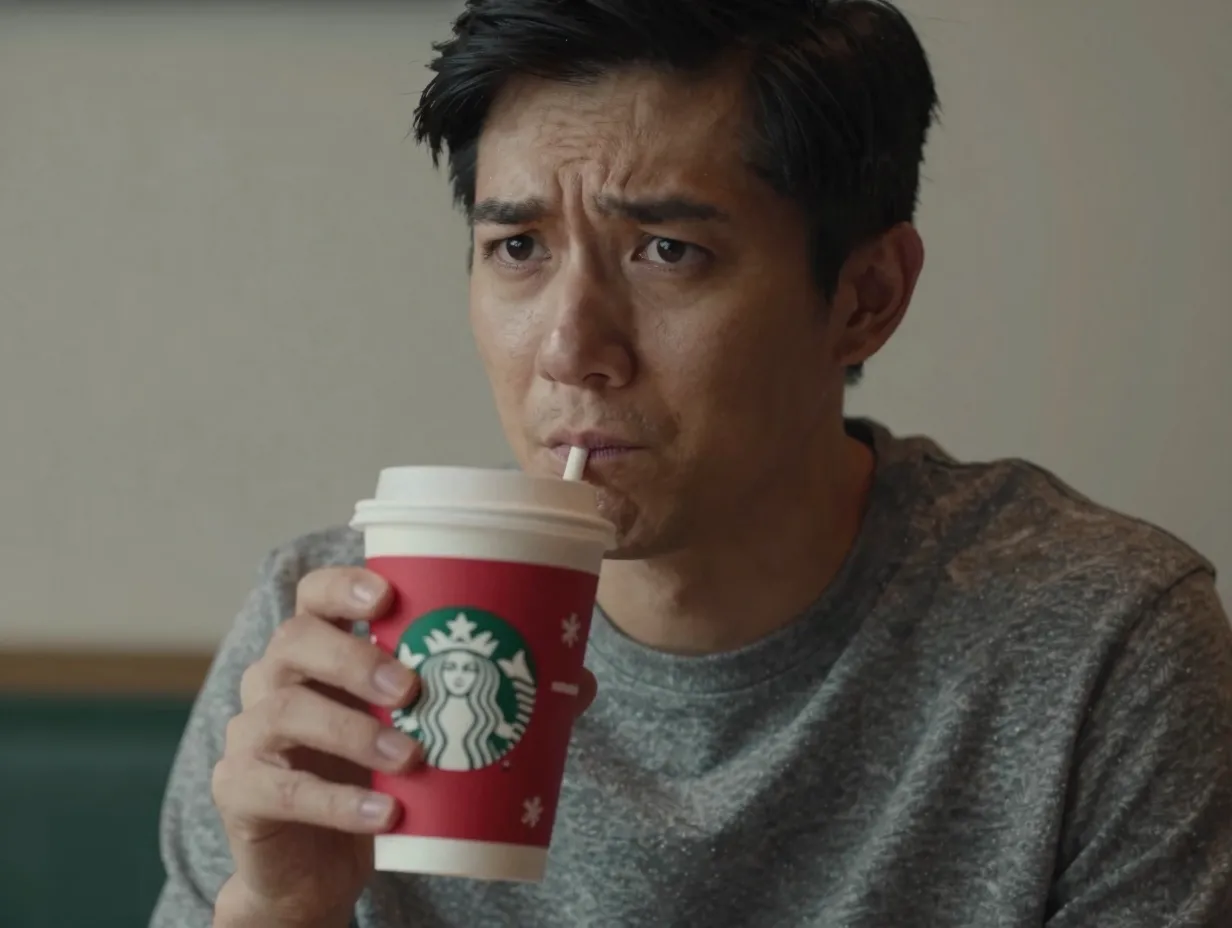Youtube critic calling the mediocre holiday latte disappointing