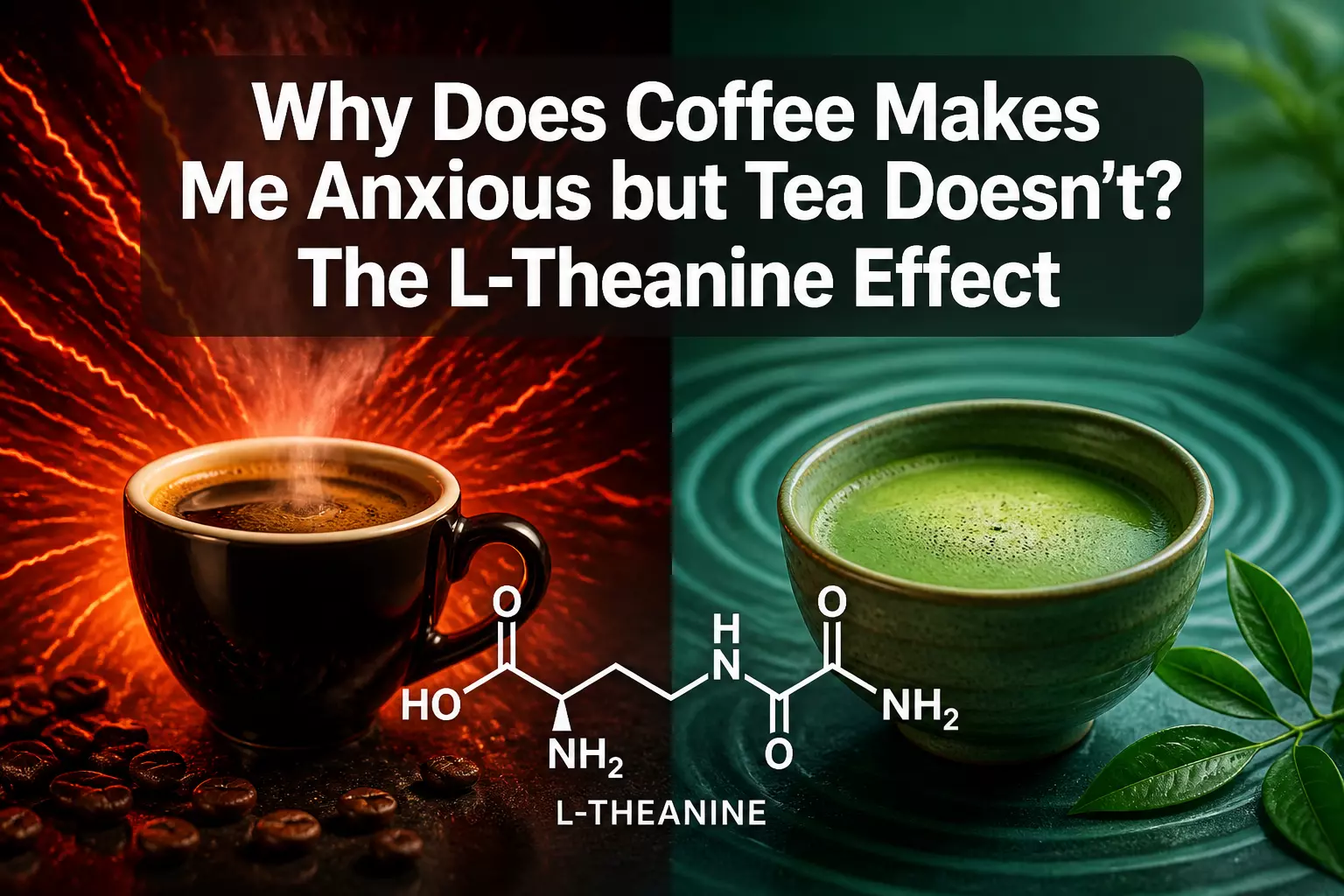 Coffee jitters tea calm l theanine split