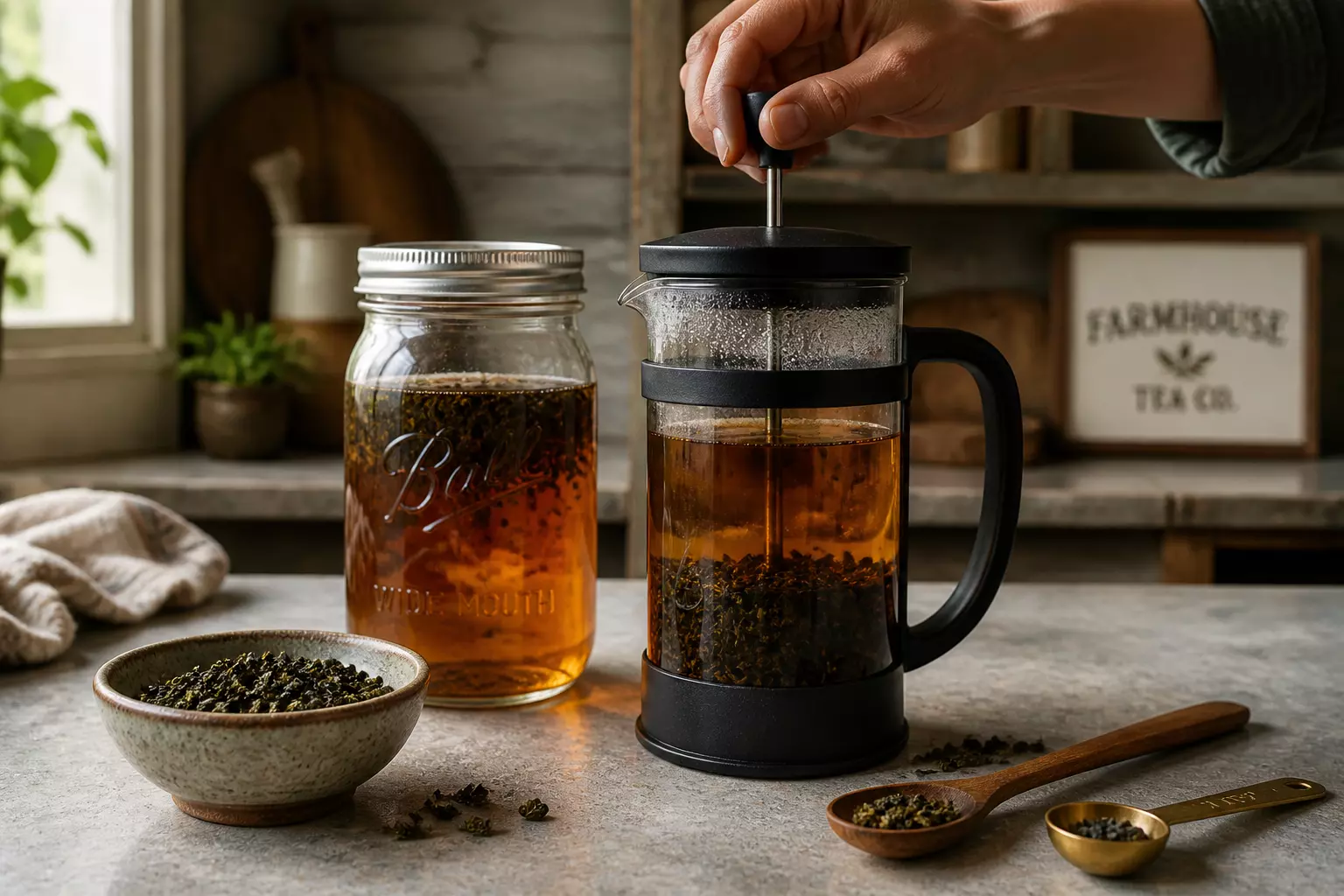 French press mason jar no infuser tea