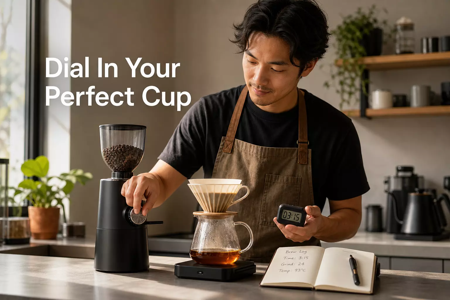 Home barista dial in pour over brew guide