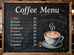 Read more about the article 8 Eye-Catching Coffee Menu Board Ideas to Boost Sales
