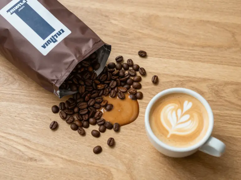 Featured Lavazza Super Crema Coffee Beans Blend Bag Crema Cappuccino Kitchen Counter